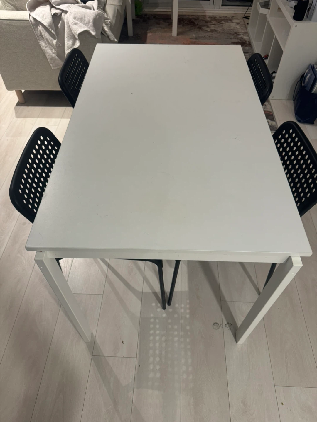 White Dining Table with 4 Chairs