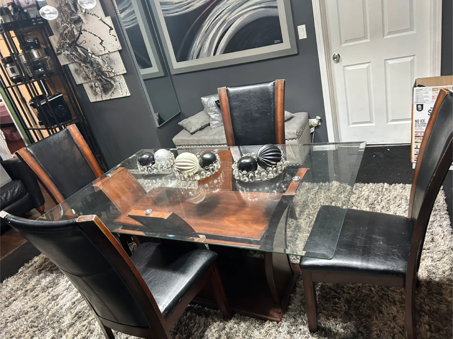 Glass Top Dining Table with 4 Chairs - photo 4