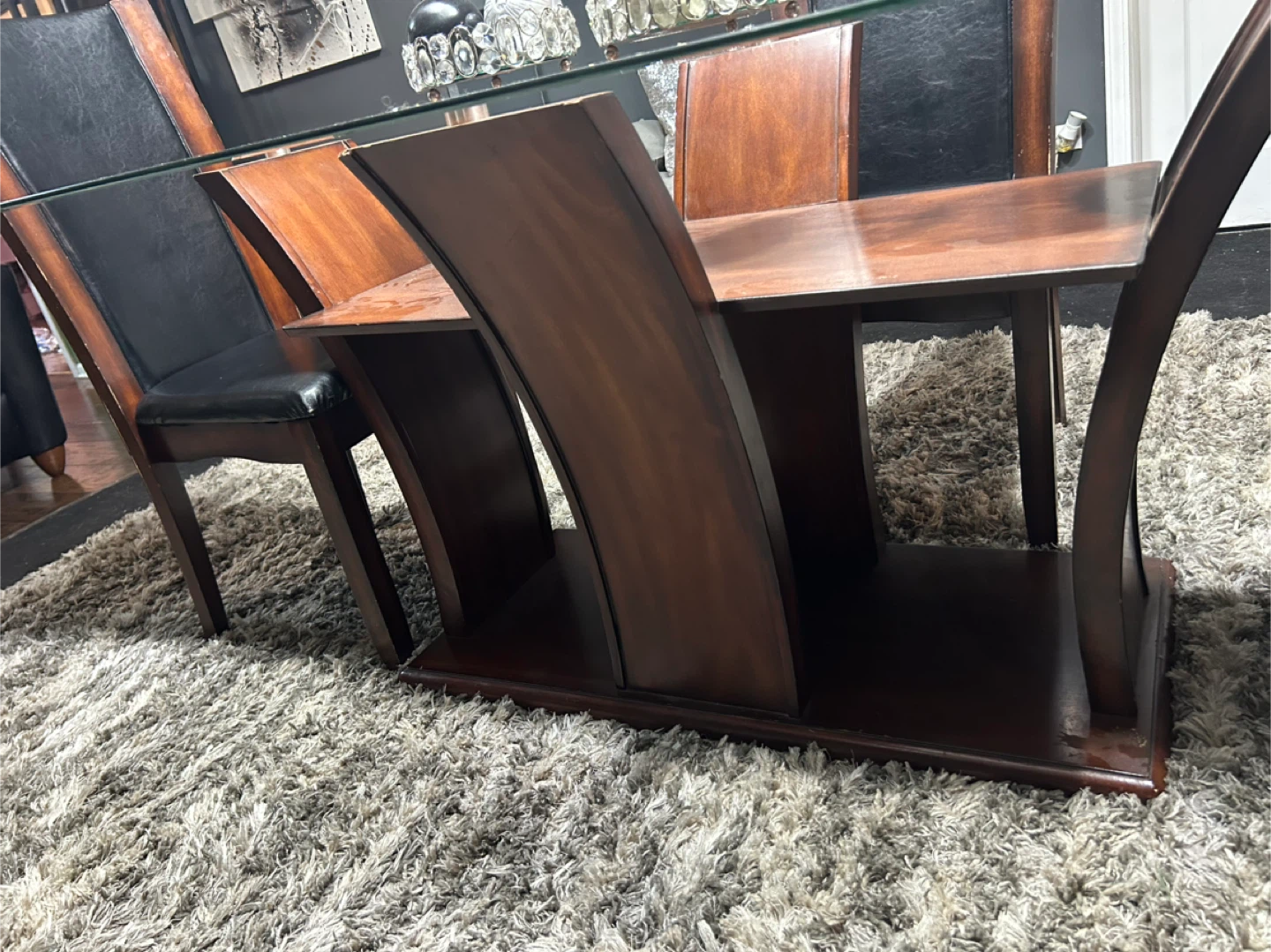 Glass Top Dining Table with 4 Chairs - photo 5
