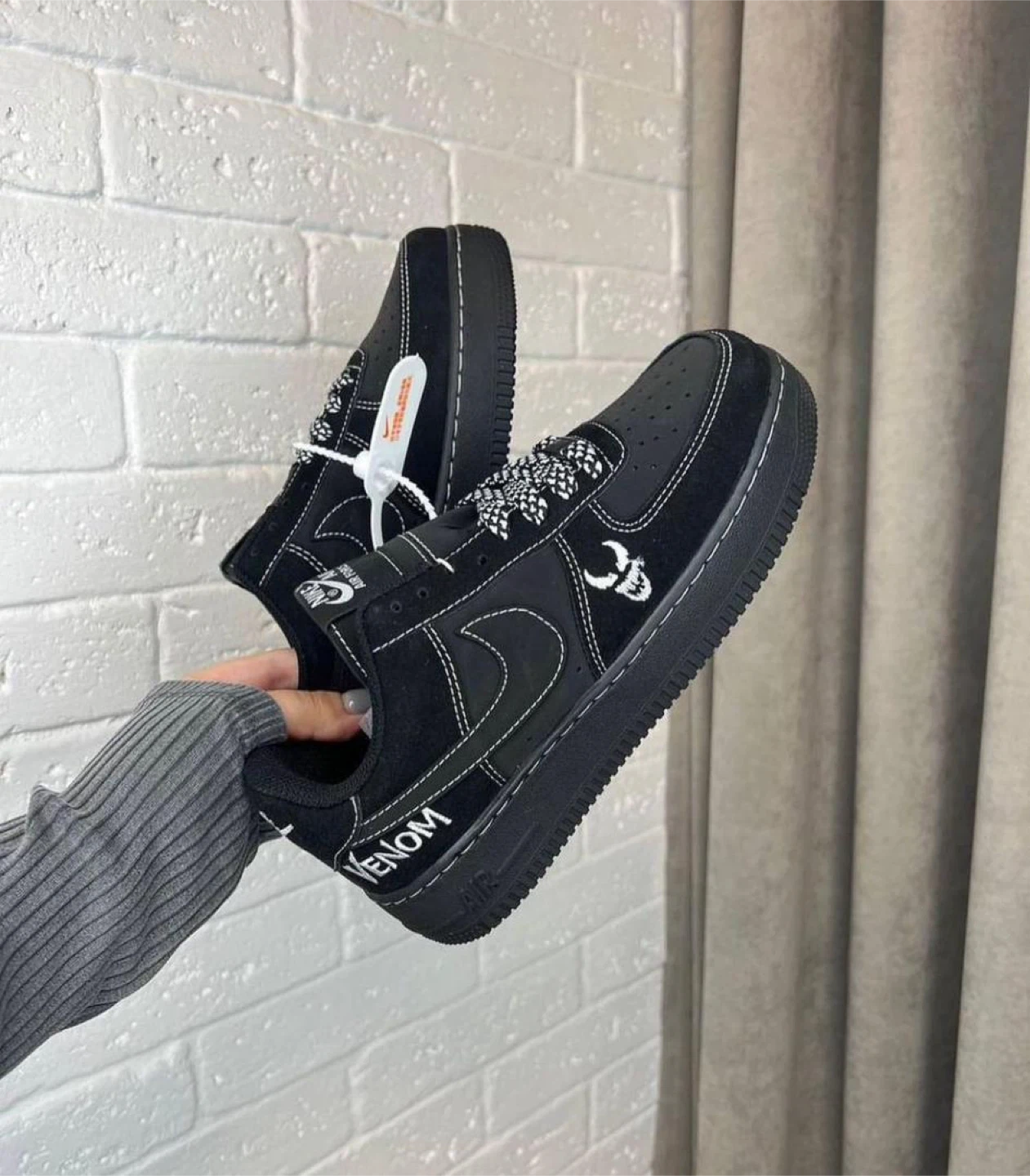 Nike Air Force 1 Low Venom Custom Black Sneakers