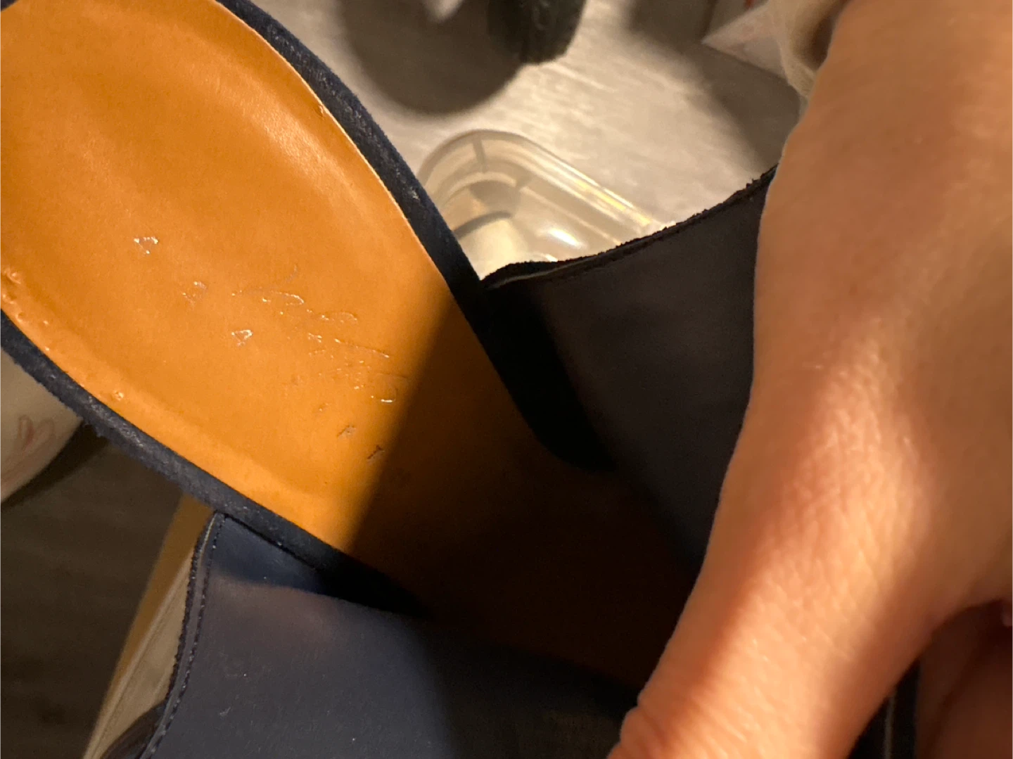 Cole Haan Blue Suede Heeled Sandals Size 5 - photo 3