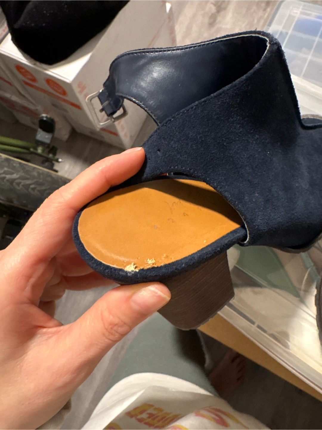 Cole Haan Blue Suede Heeled Sandals Size 5 - photo 4