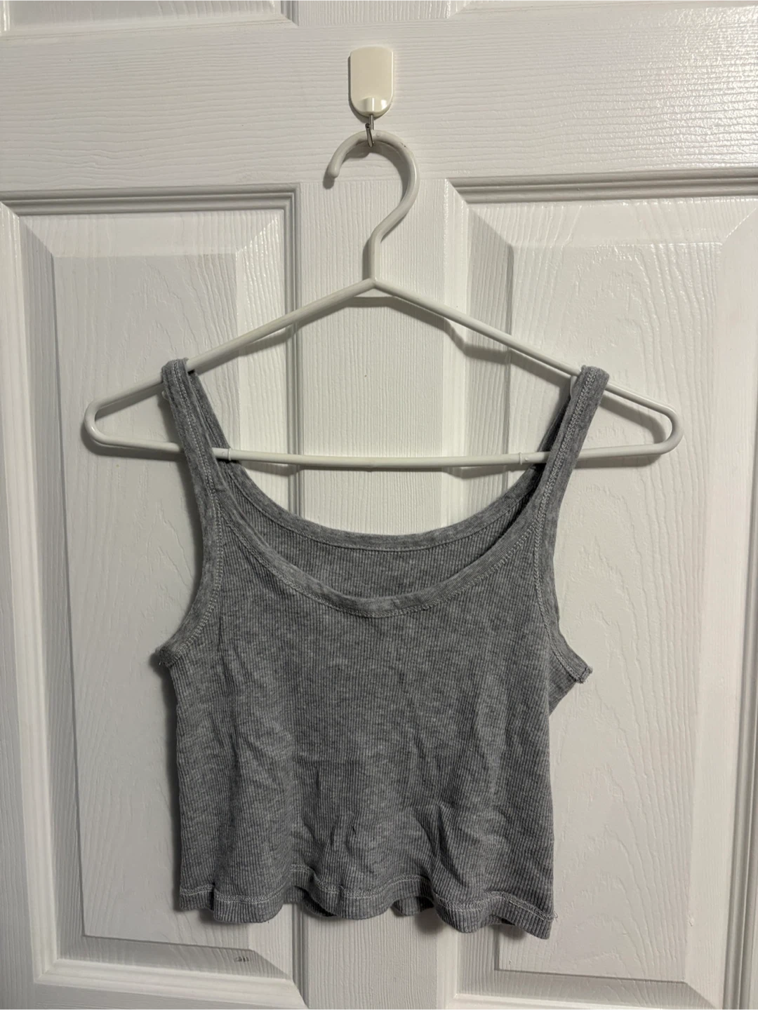 Brandy Melville Ribbed Grey Tank Top (One Size)