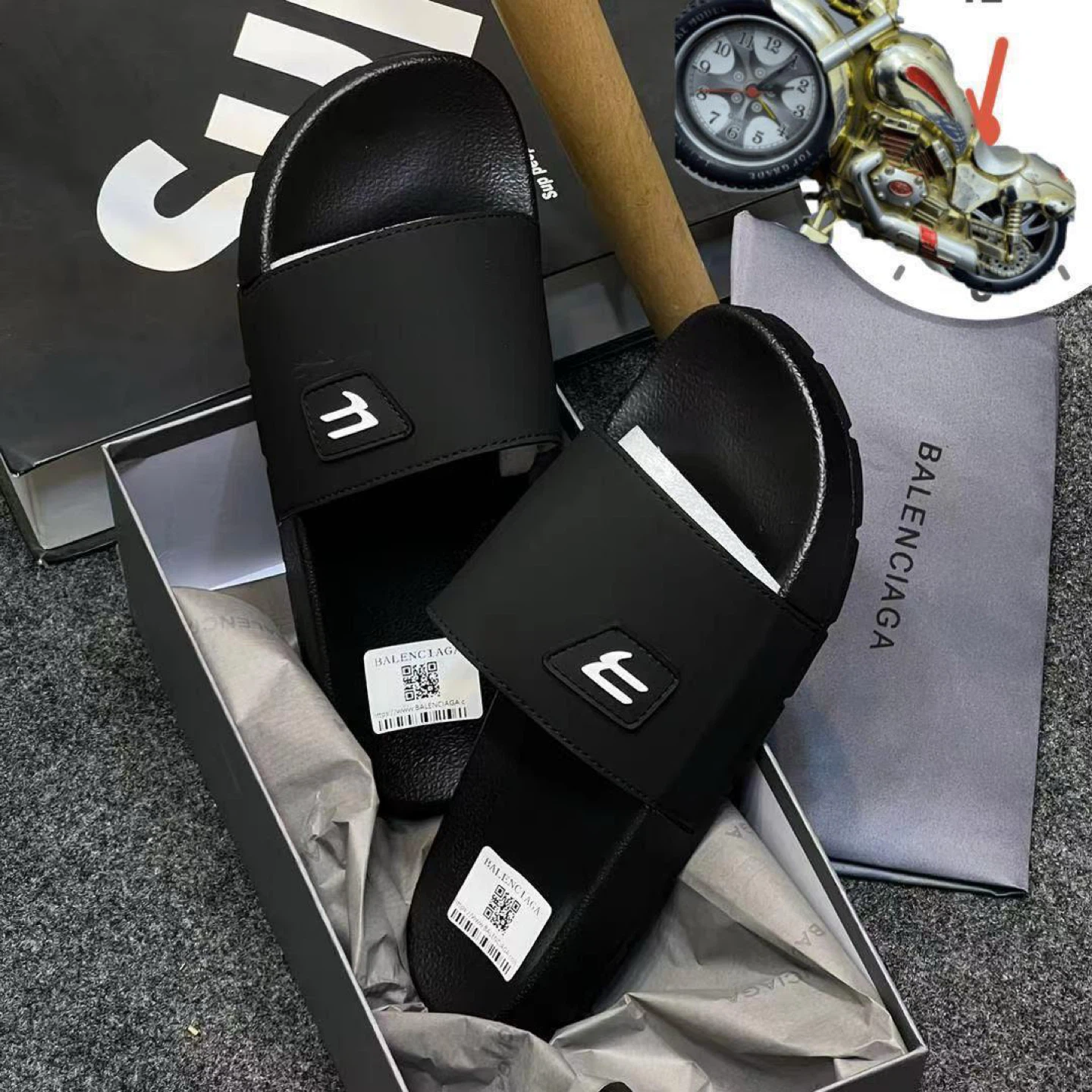 Balenciaga Black Slides
