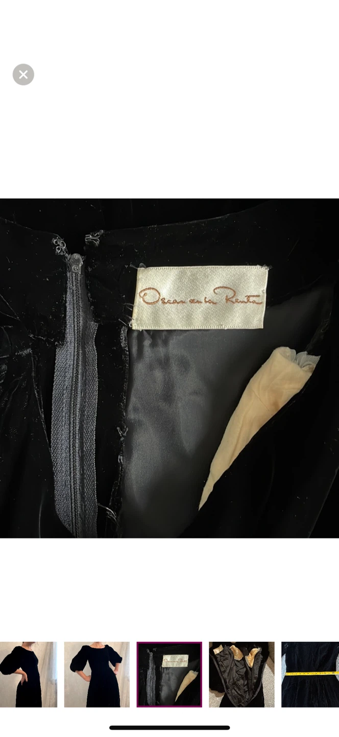 Oscar de la Renta Black Velvet Dress - photo 4