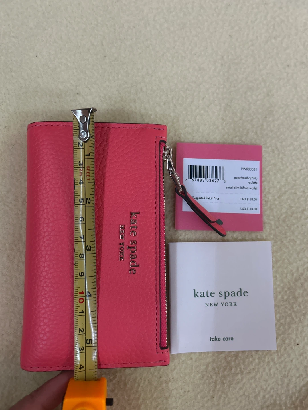 🥕 Kate Spade Peach Melba Small Slim Bifold Wallet - photo 5