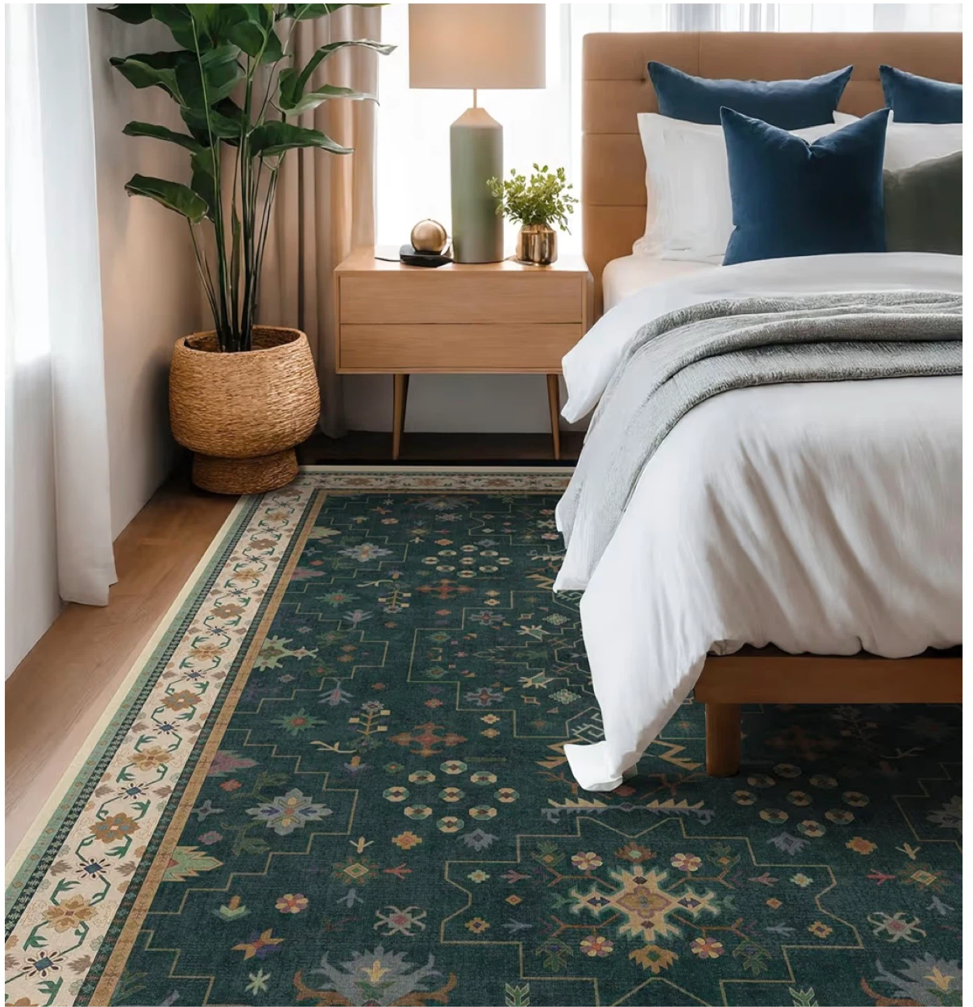 Green Area Rug - Machine Washable - photo 5