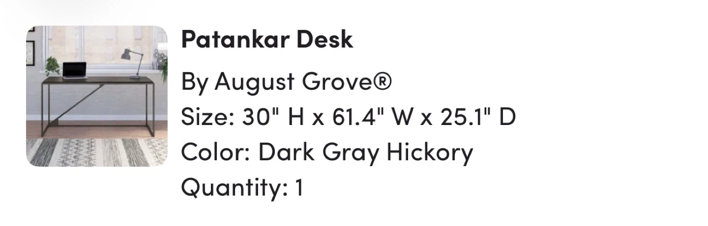 August Grove Patankar Desk - Dark Gray Hickory - photo 2
