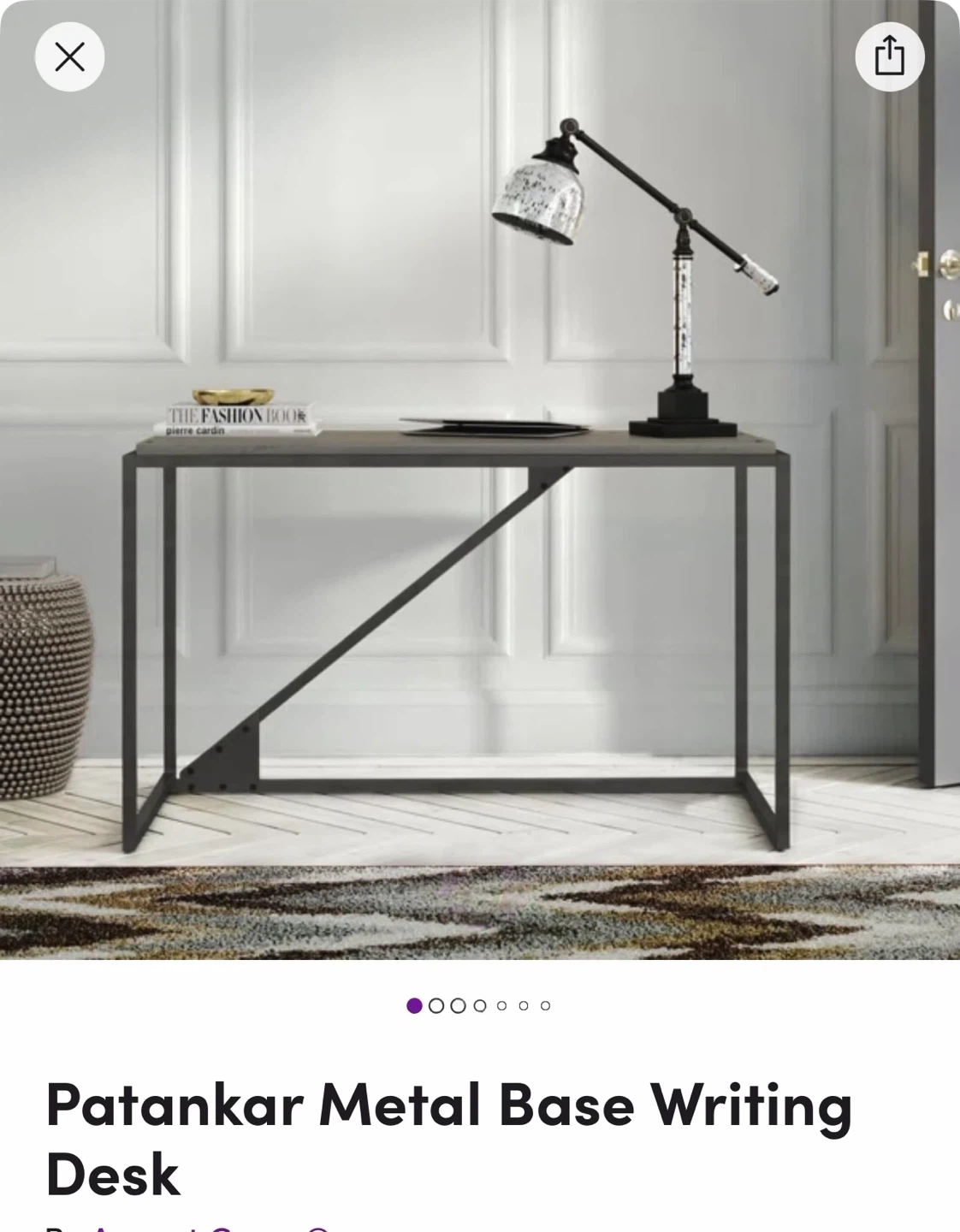 August Grove Patankar Desk - Dark Gray Hickory