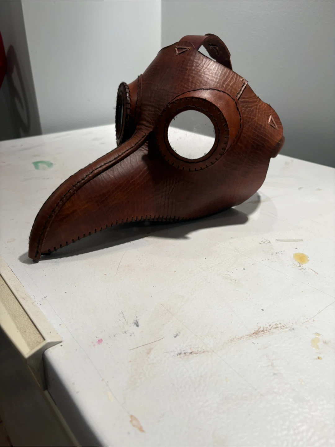 Leather Plague Doctor Mask with Top Hat - photo 4