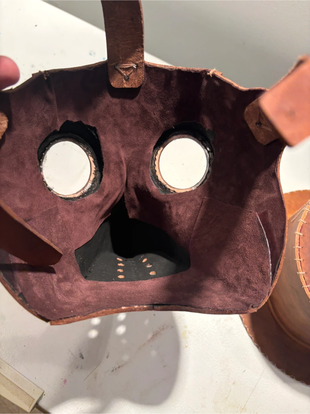 Leather Plague Doctor Mask with Top Hat - photo 5