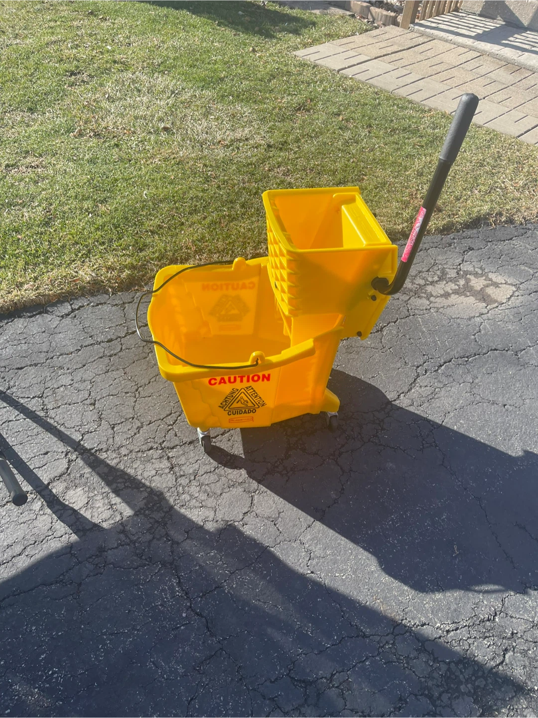 Yellow Mop Bucket with Wringer