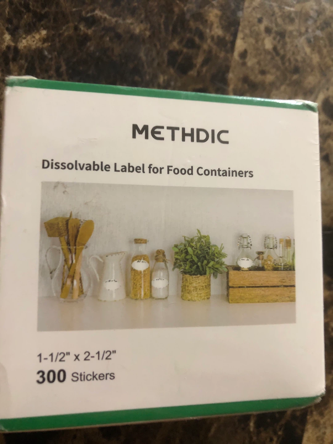 New Methdic Dissolvable Food Container Labels