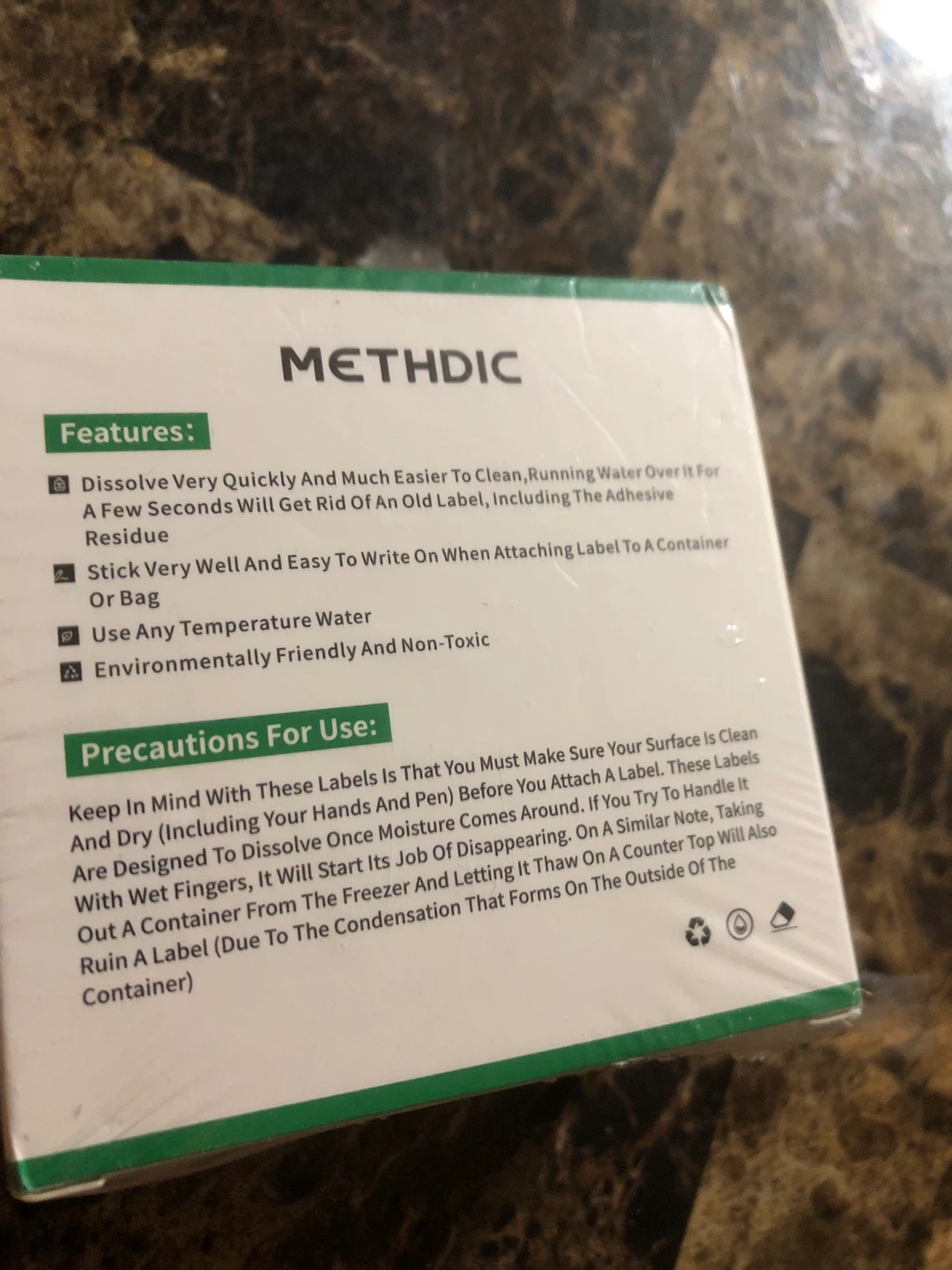 New Methdic Dissolvable Food Container Labels - photo 4