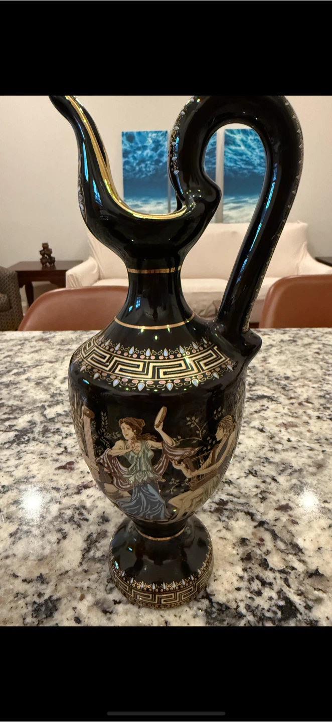 Vintage Greek Pottery Vase -  Made in Greece