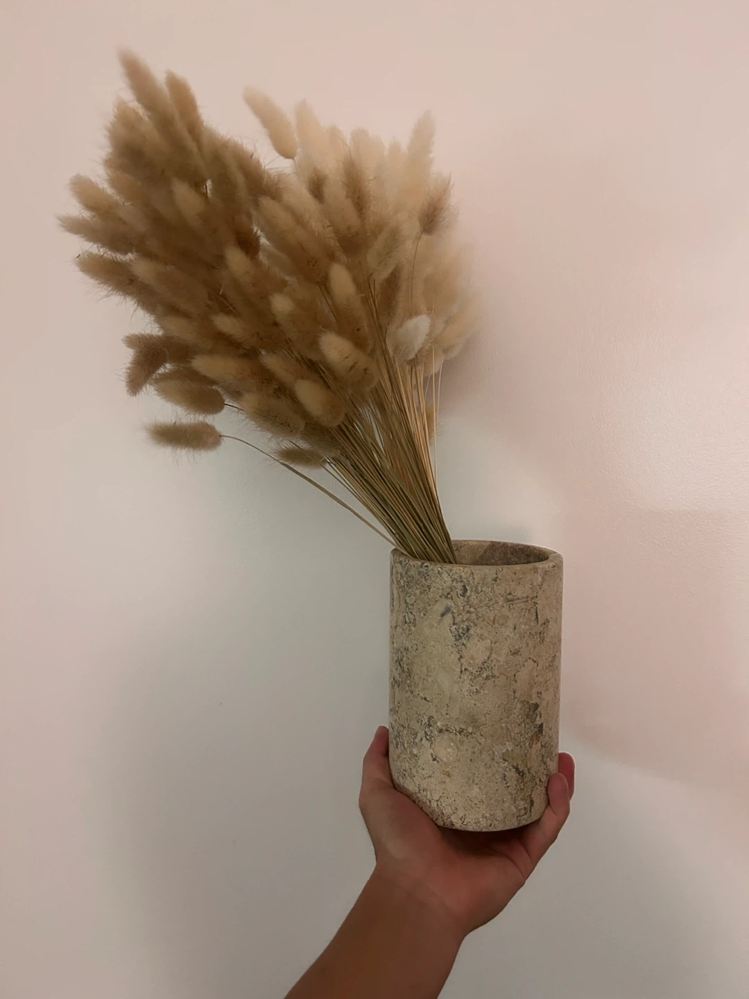 Marble Vase with Free Dried Bunny Tail Grass