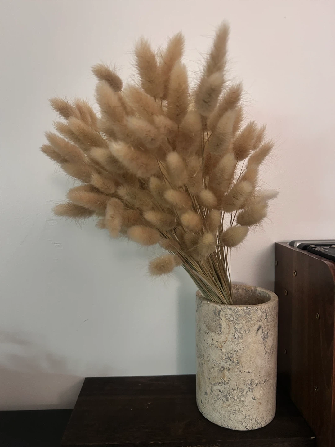 Marble Vase with Free Dried Bunny Tail Grass - photo 2