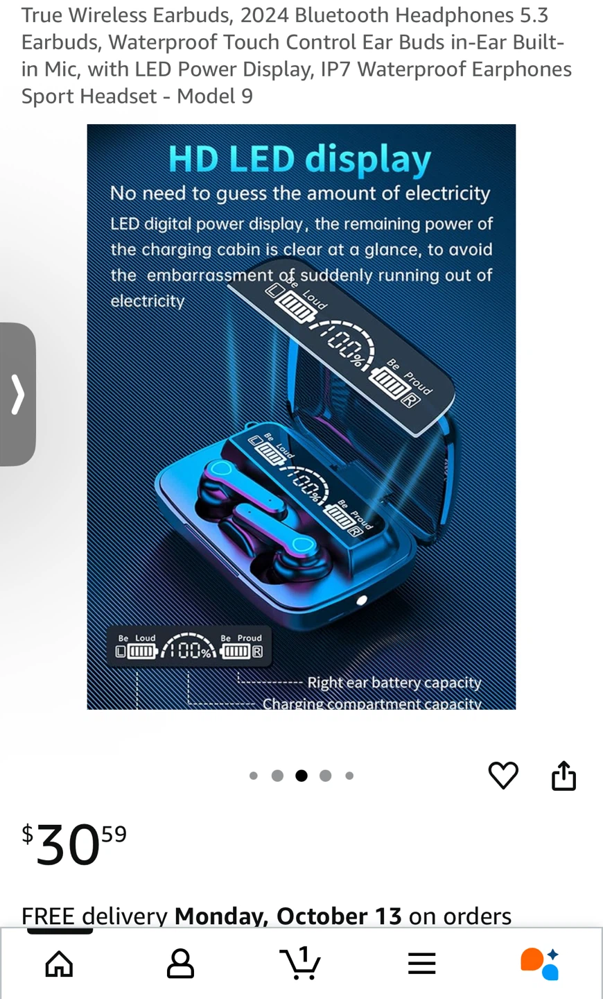 Wireless Earbuds with power bank, torch - photo 2