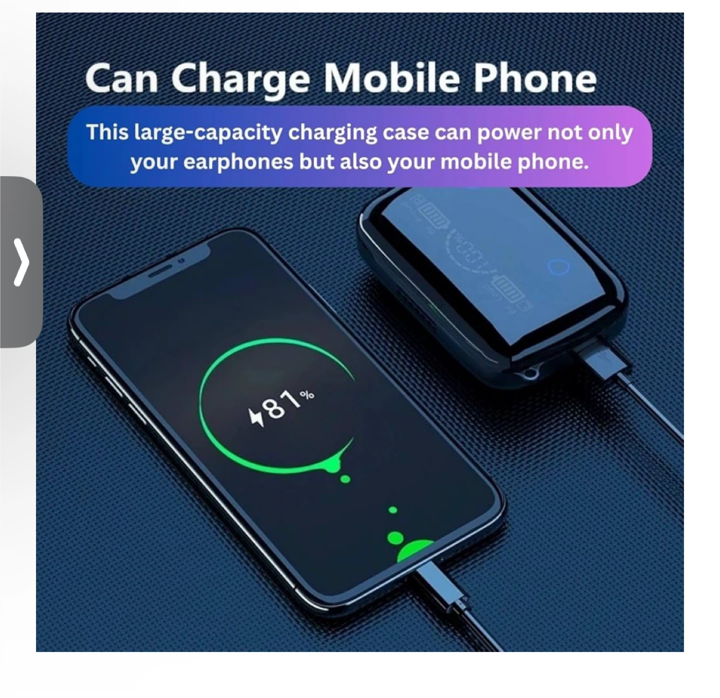 Wireless Earbuds with power bank, torch