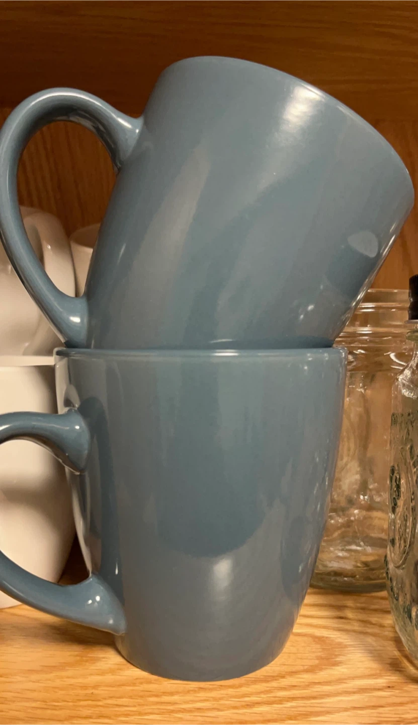 Two Large Grey Ceramic Mugs