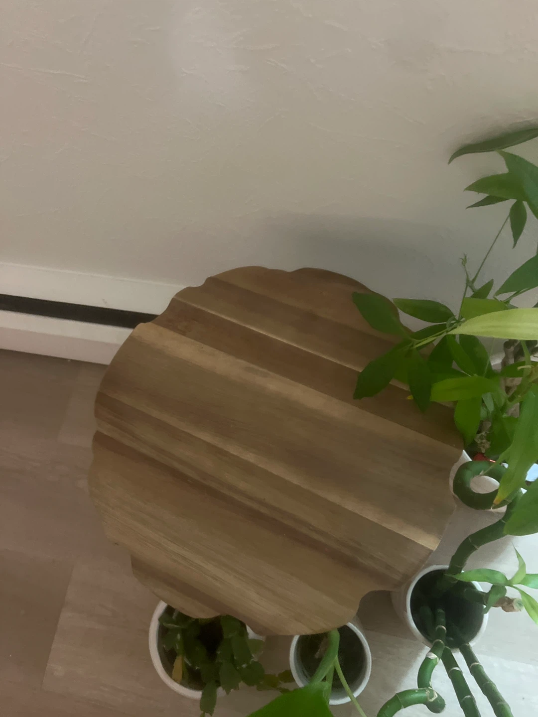 Pedestal Accent Table - Wood Top, Grey Base - photo 2