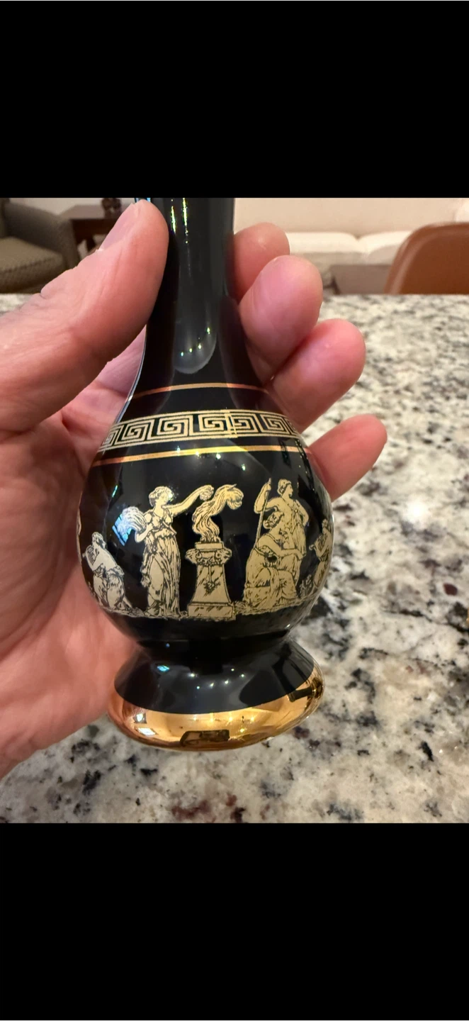 Decorative Black & Gold Greek Vases (Set of 2) - photo 3