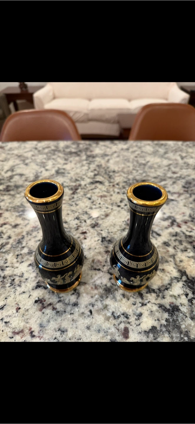 Decorative Black & Gold Greek Vases (Set of 2) - photo 4