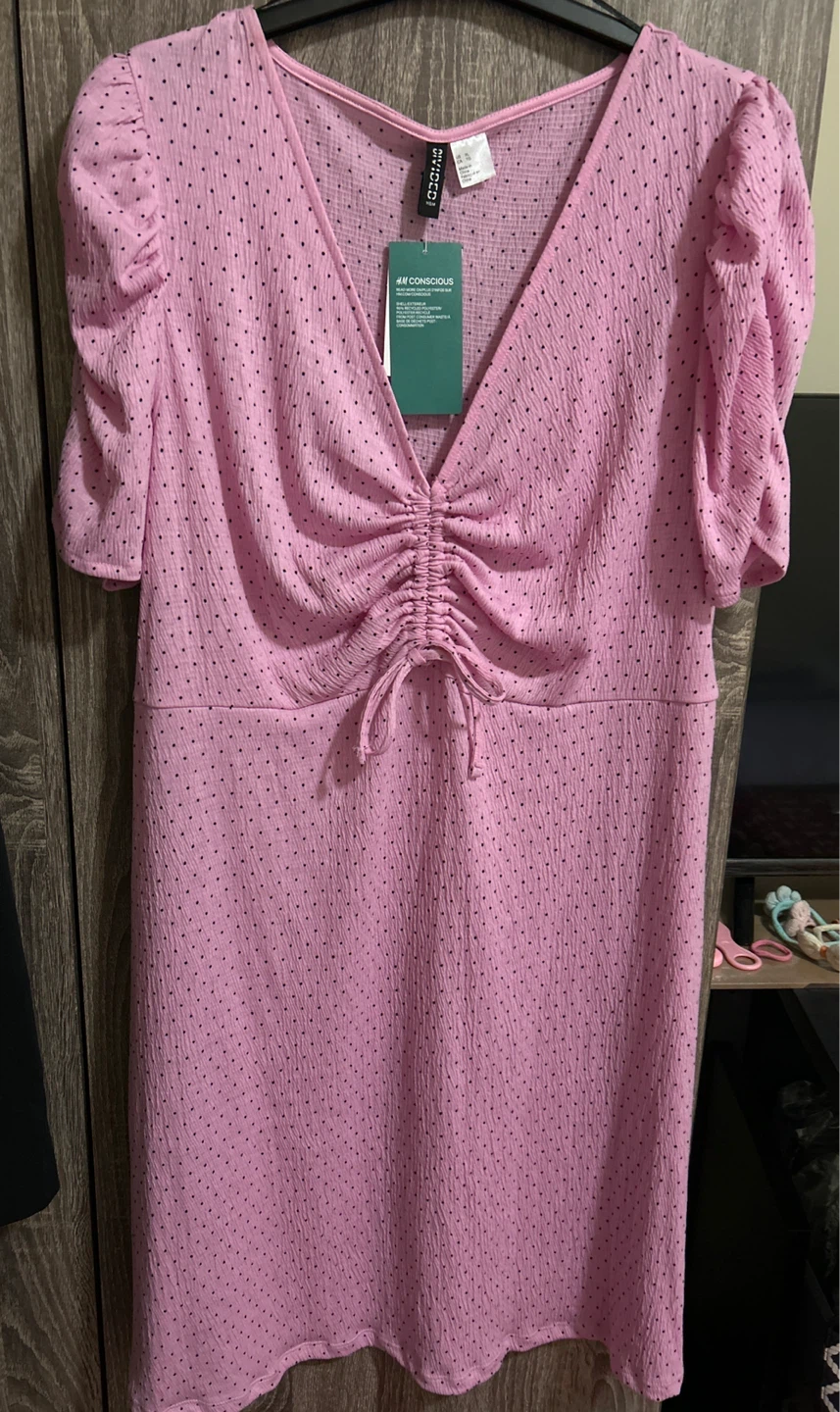 H&M Pink Polka Dot Dress - Size XL
