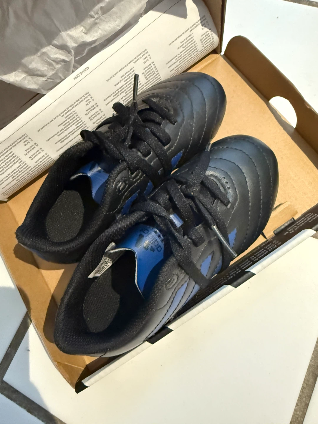 Adidas Black/Blue kids Soccer Cleats Size 11