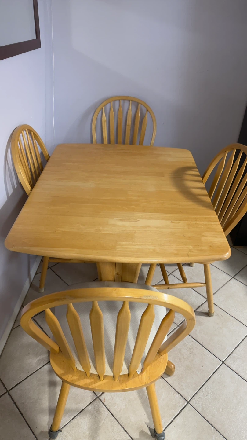 Wooden Dining Table Set with 4 Chairs - photo 2