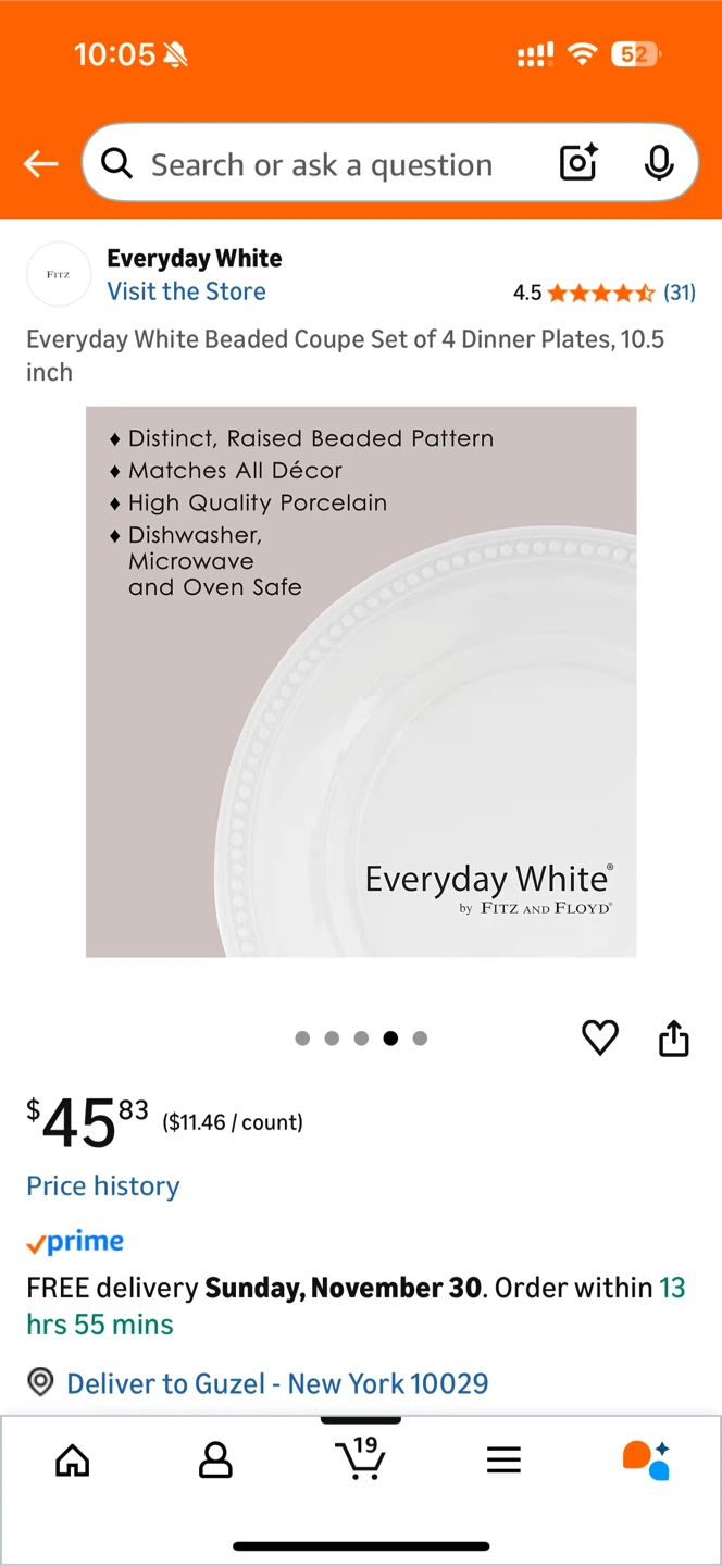 White Dinner Plates, 10.5in - photo 2