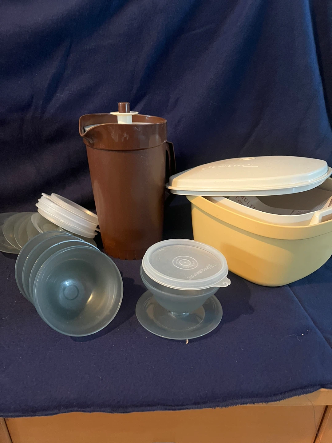 Vintage Tupperware Pitcher, Bowls, and Container Set