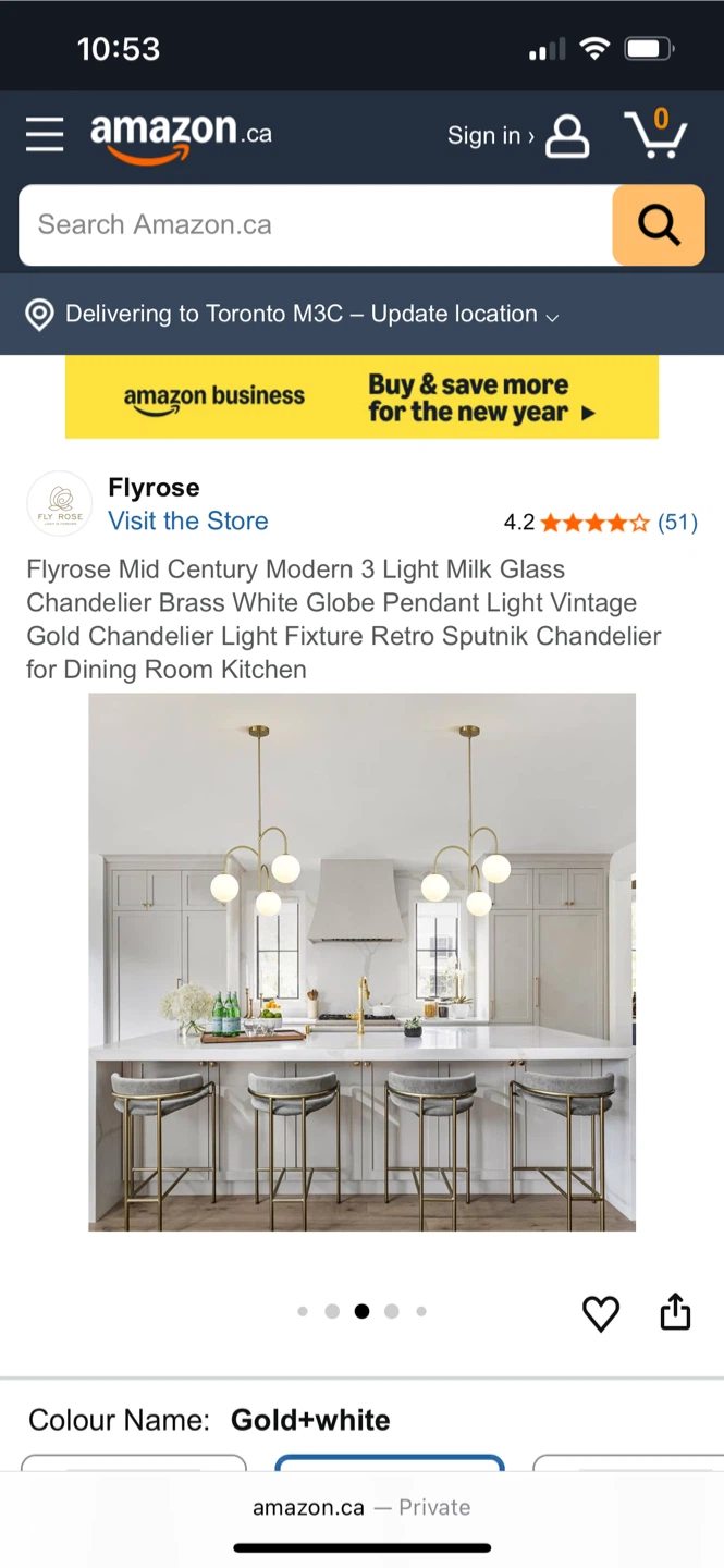 Flyrose Mid Century Modern 3 Light Milk Glass Brass White Gold - photo 4