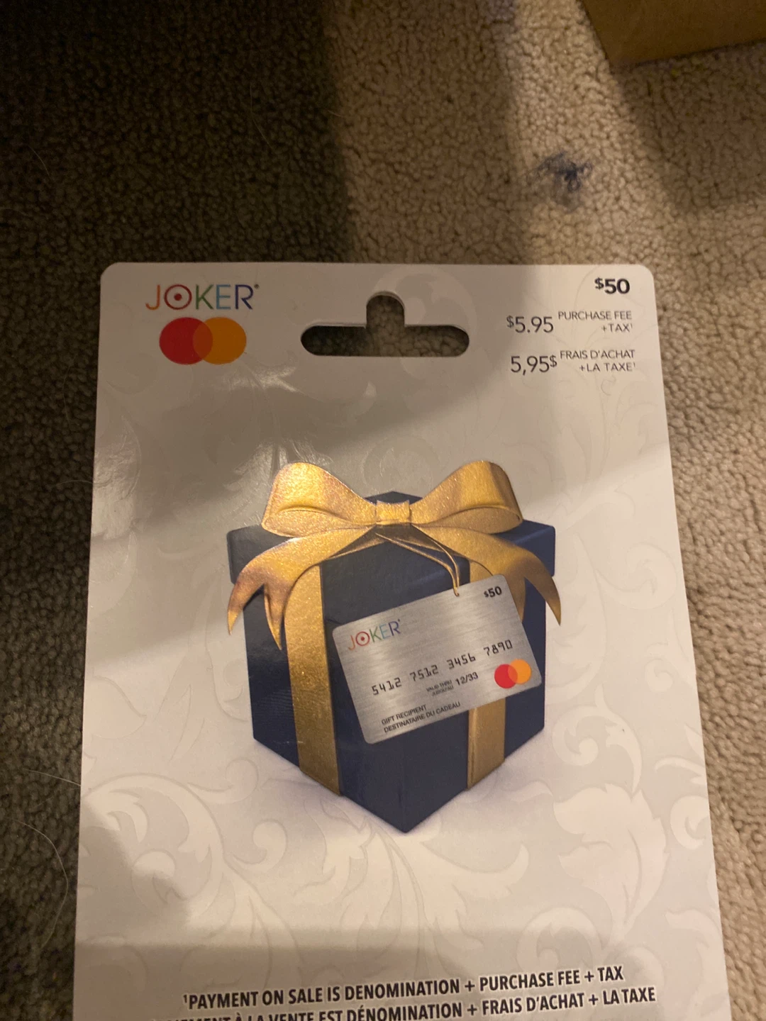 Joker $50 giftcard