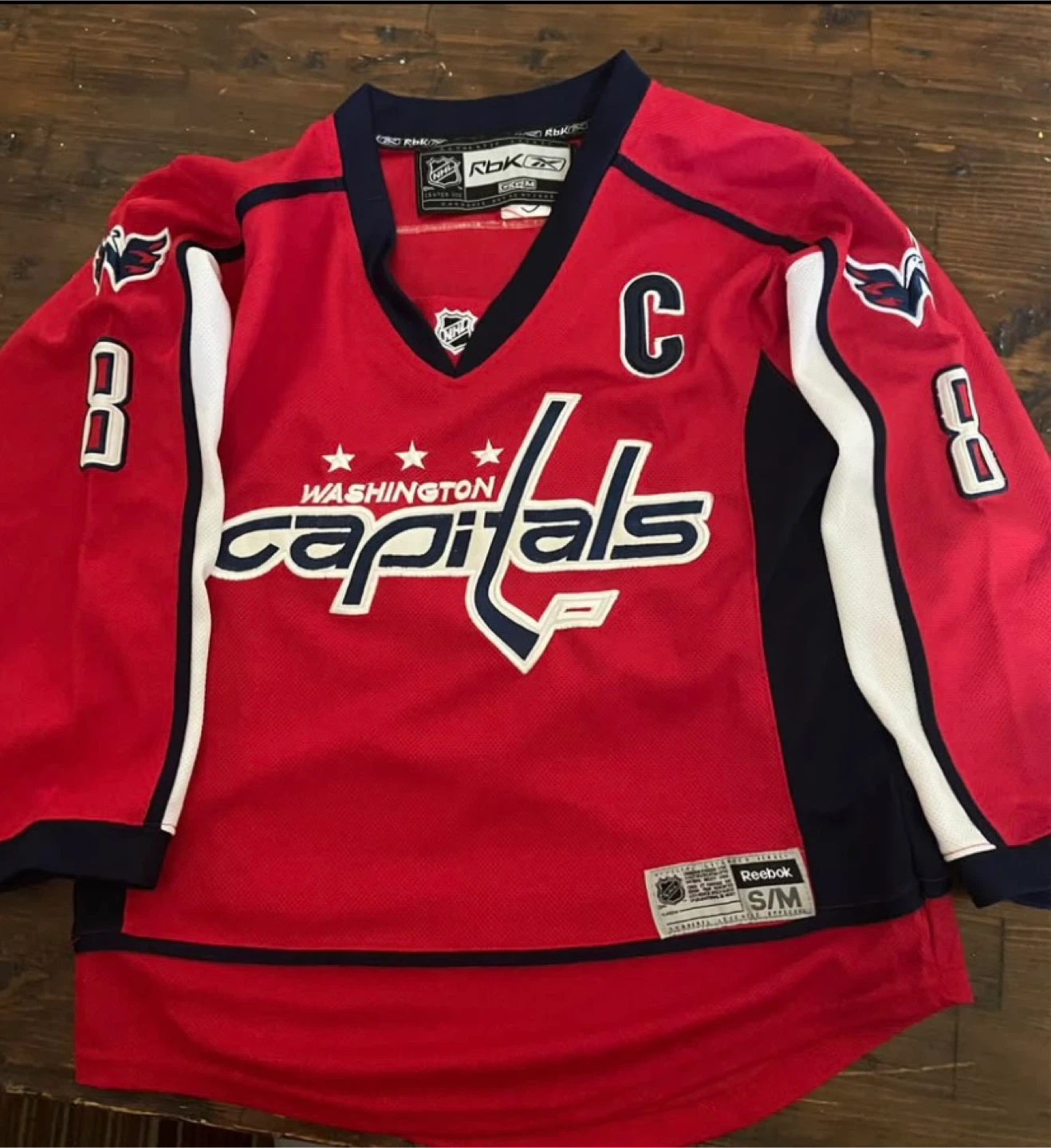 🥕Reebok Washington Capitals Ovechkin Jersey & Ball hat- S/M - photo 2