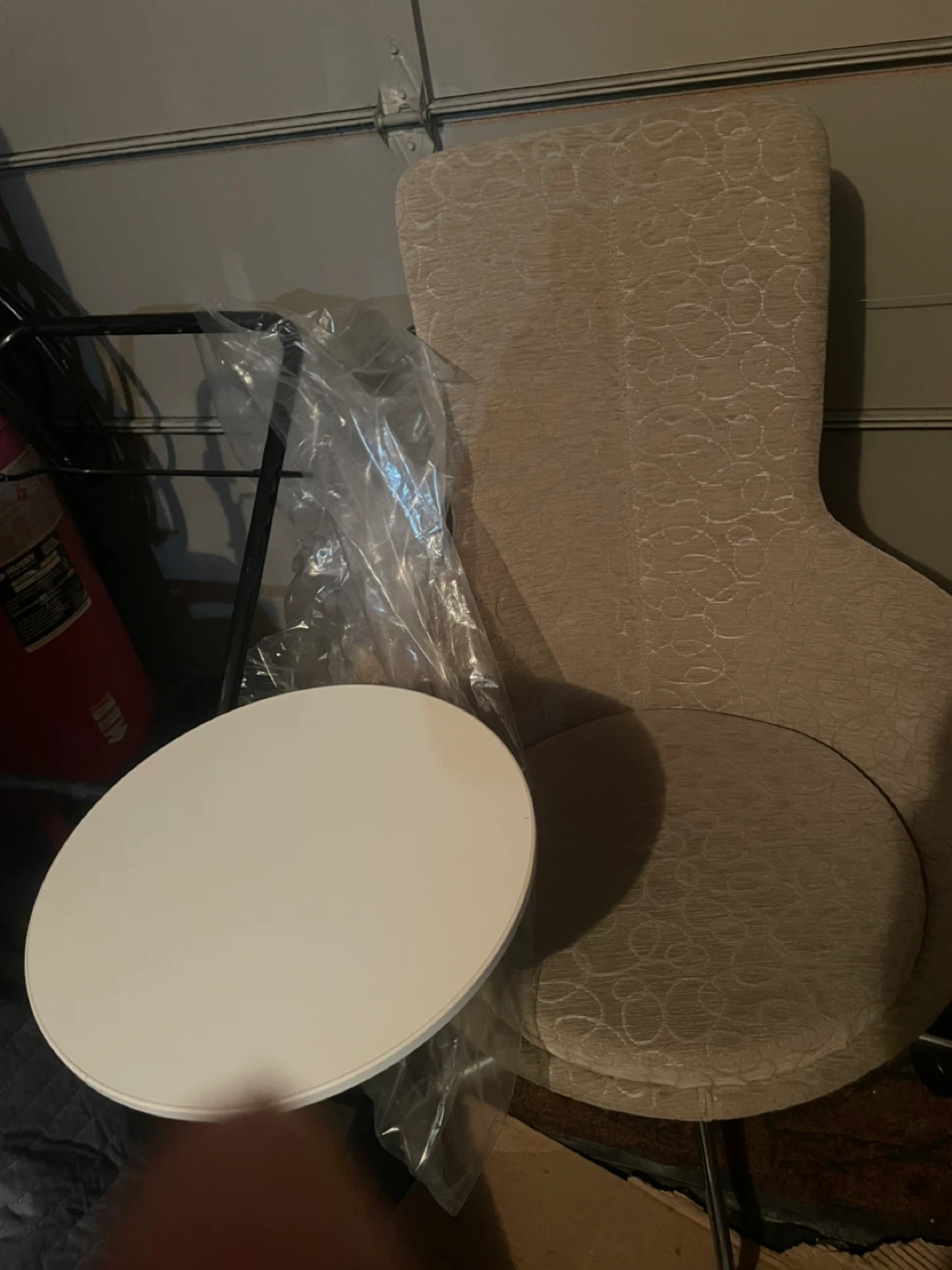 Beige Patterned Accent Chair
