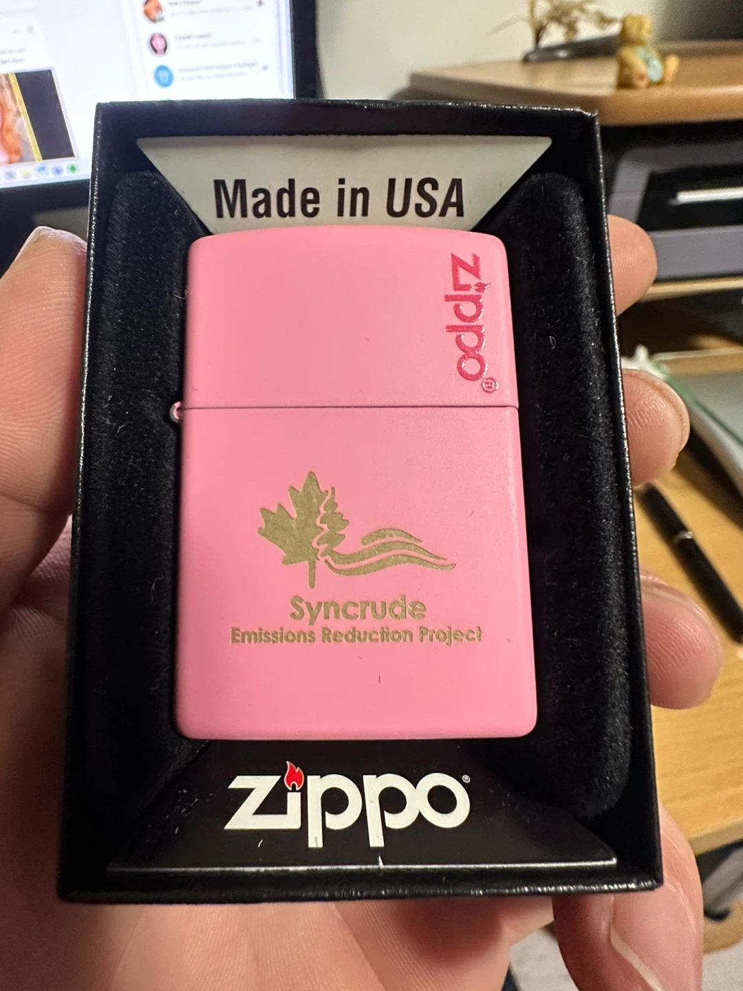 Zippo Lighter - Pink Syncrude Edition