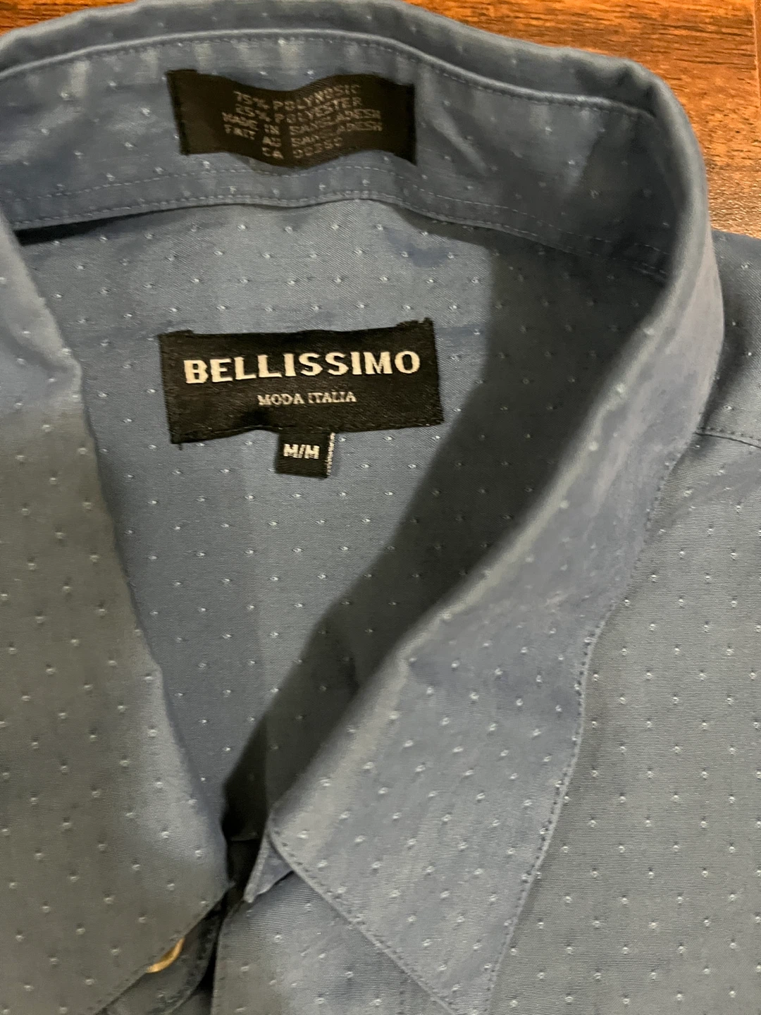 Bellissimo men’s medium short sleeve button shirt, slate blue - photo 2