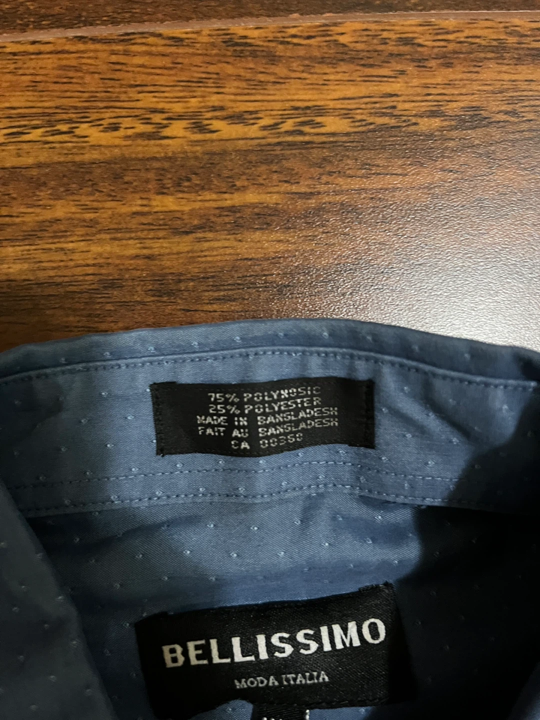 Bellissimo men’s medium short sleeve button shirt, slate blue - photo 3