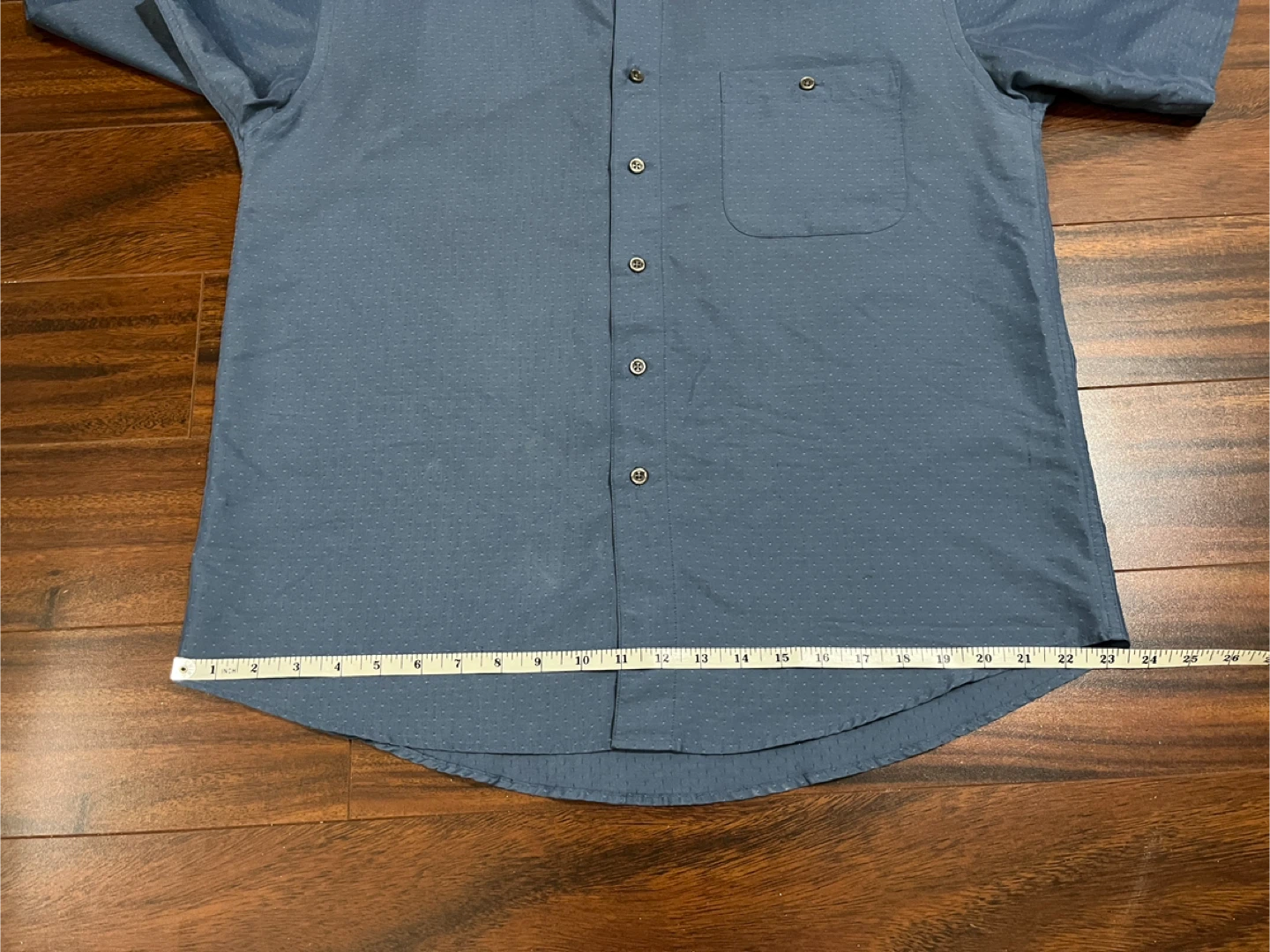 Bellissimo men’s medium short sleeve button shirt, slate blue - photo 5