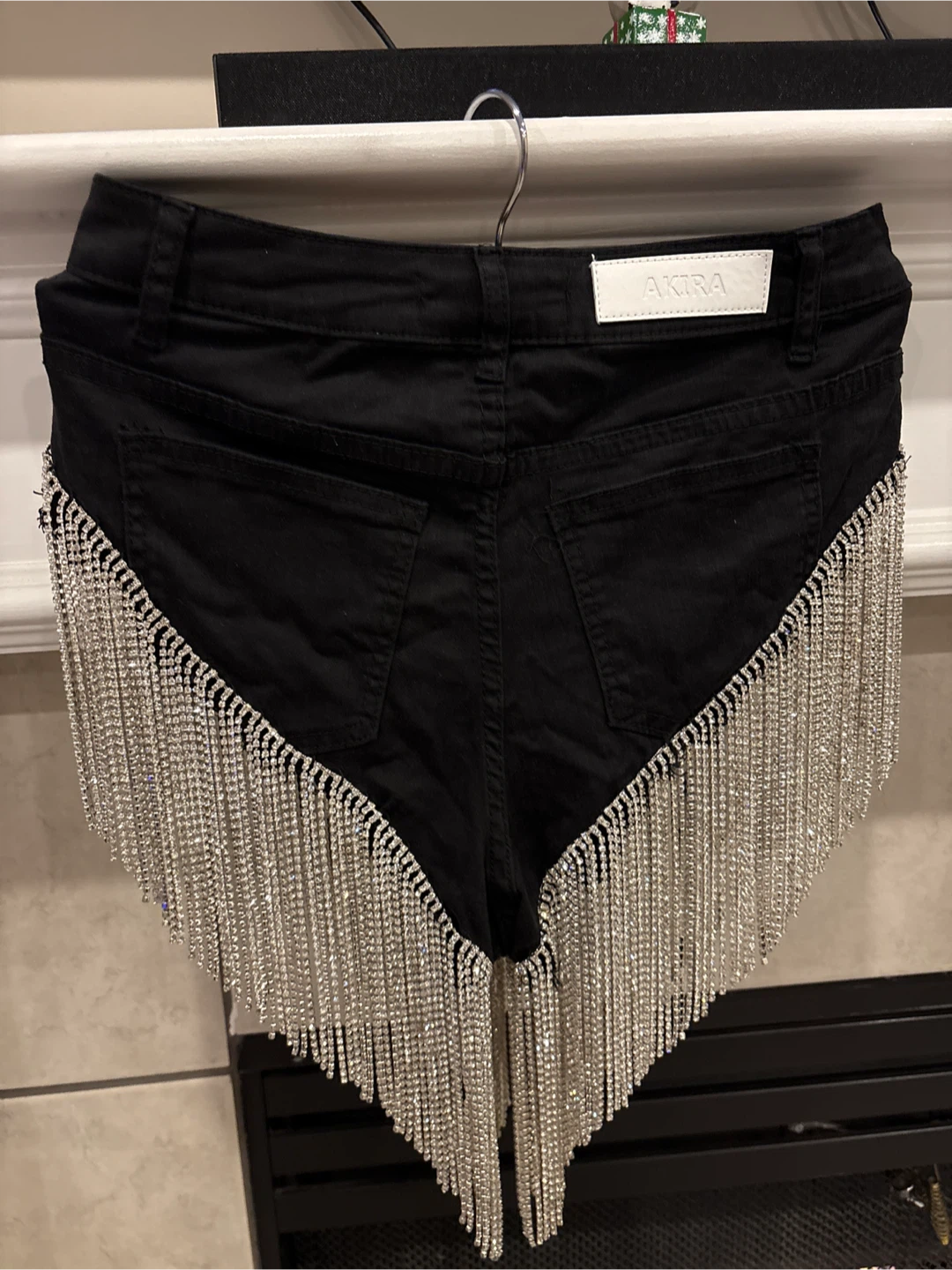 AKIRA Black Fringe Shorts - Size L - photo 5