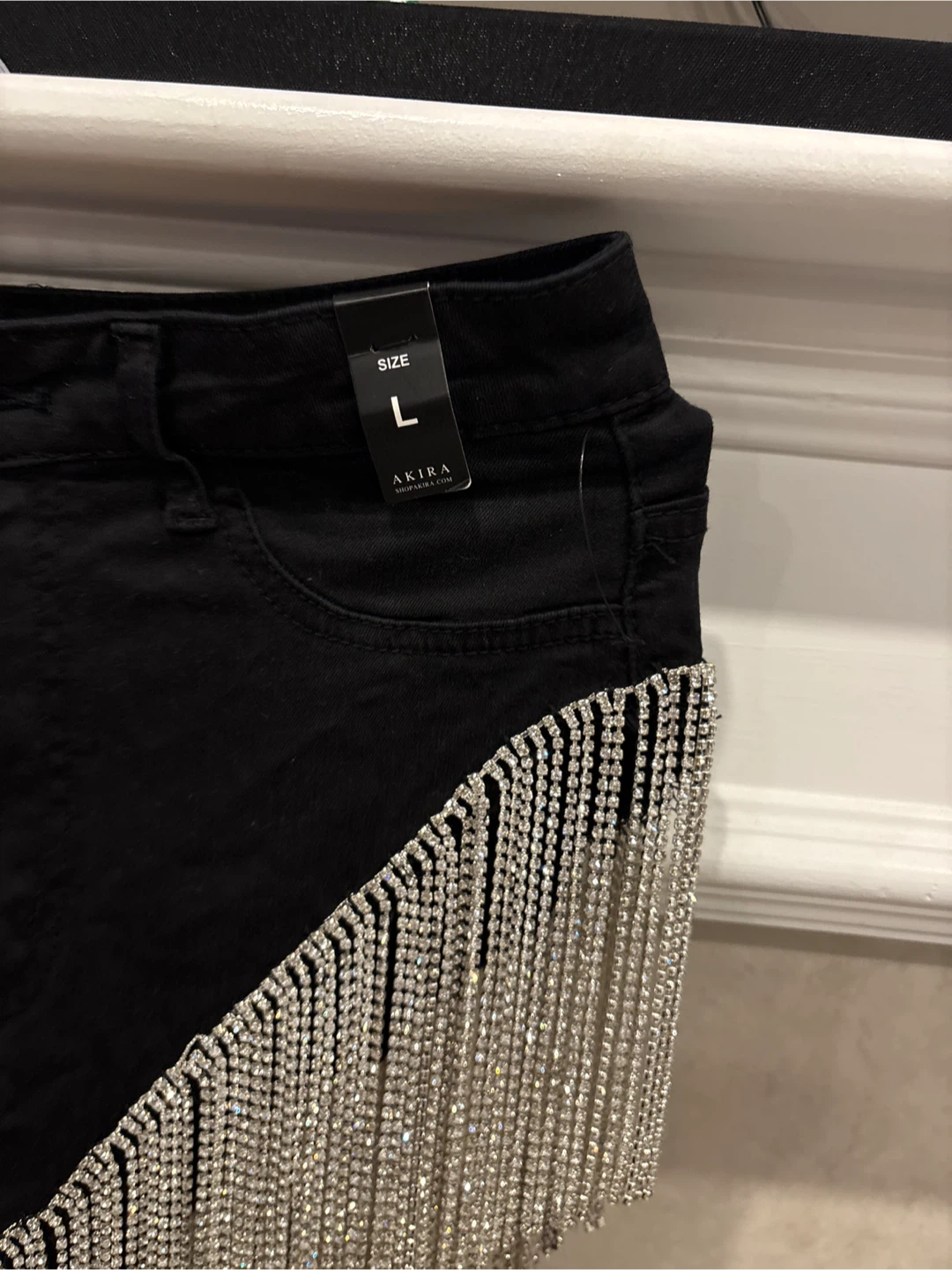 AKIRA Black Fringe Shorts - Size L - photo 2