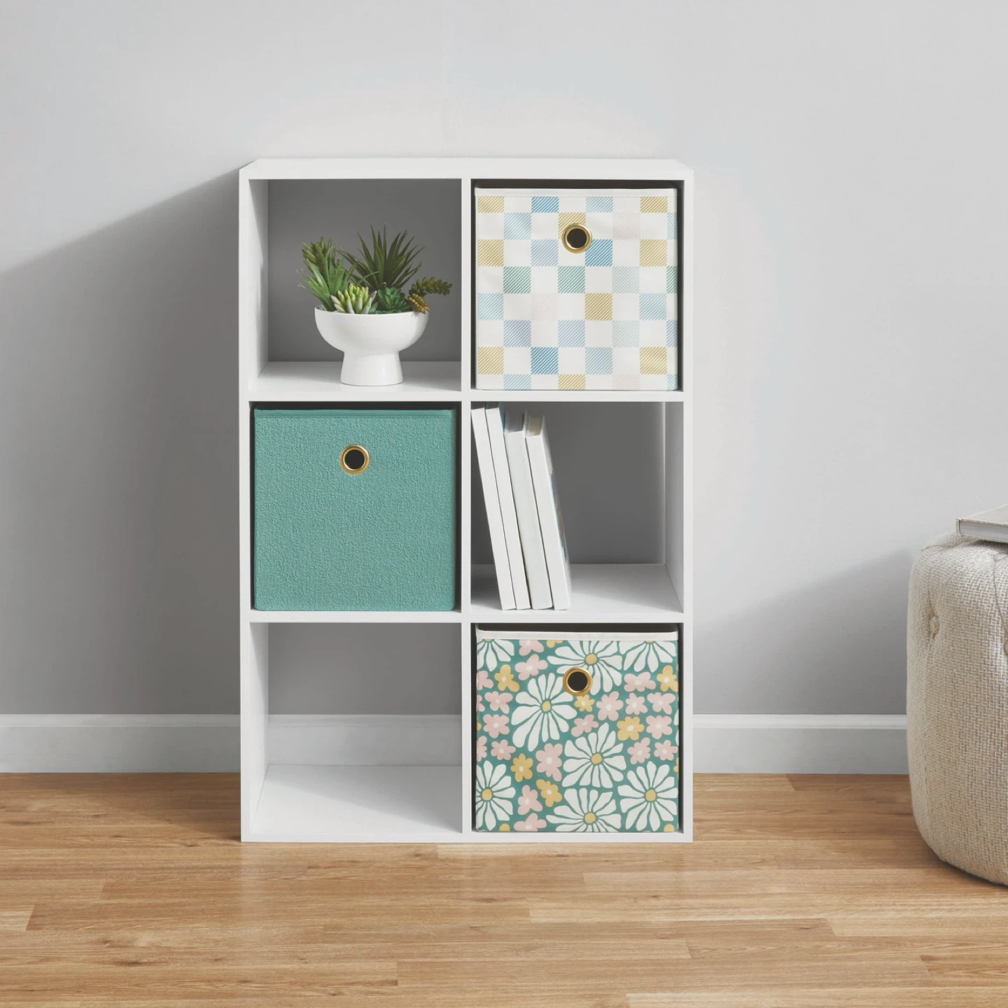 Mainstays 6 Cube Organizer - White and Brown 🥕