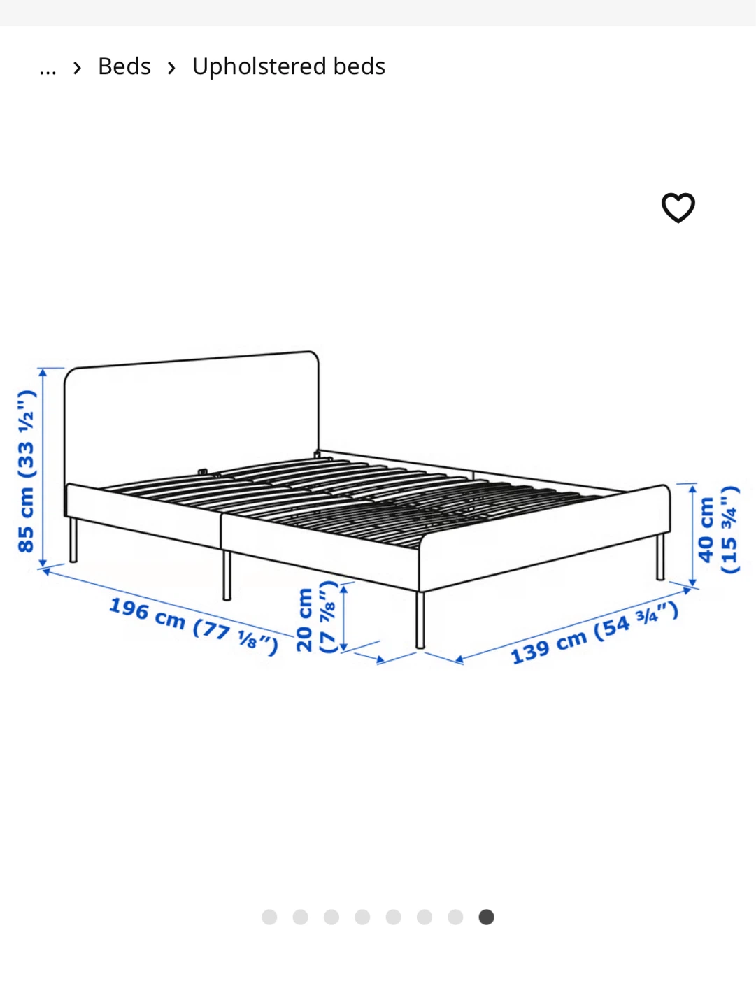 Dark grey full size bed frame - photo 2