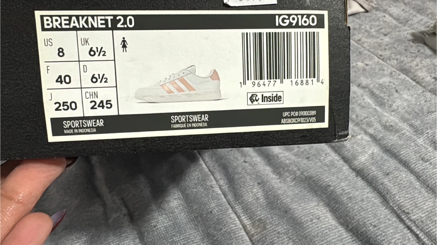 Adidas Breaknet 2.0 White/Pink US 8