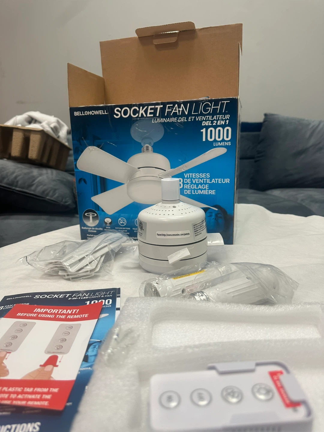 Bell+Howell Socket Fan Light, New in Box 🥕 - photo 3