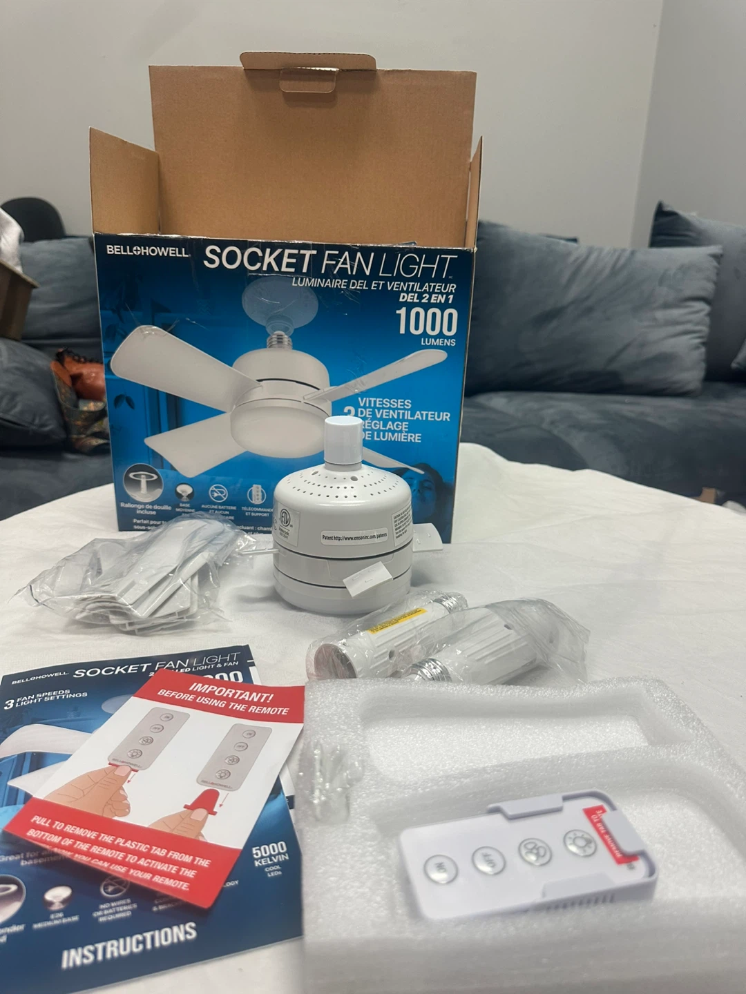 Bell+Howell Socket Fan Light, New in Box 🥕 - photo 4