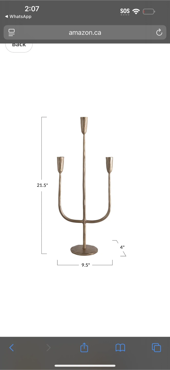 Beige Metal Candelabra - Holds 3 Candles my perfect thrift 🥕 - photo 3