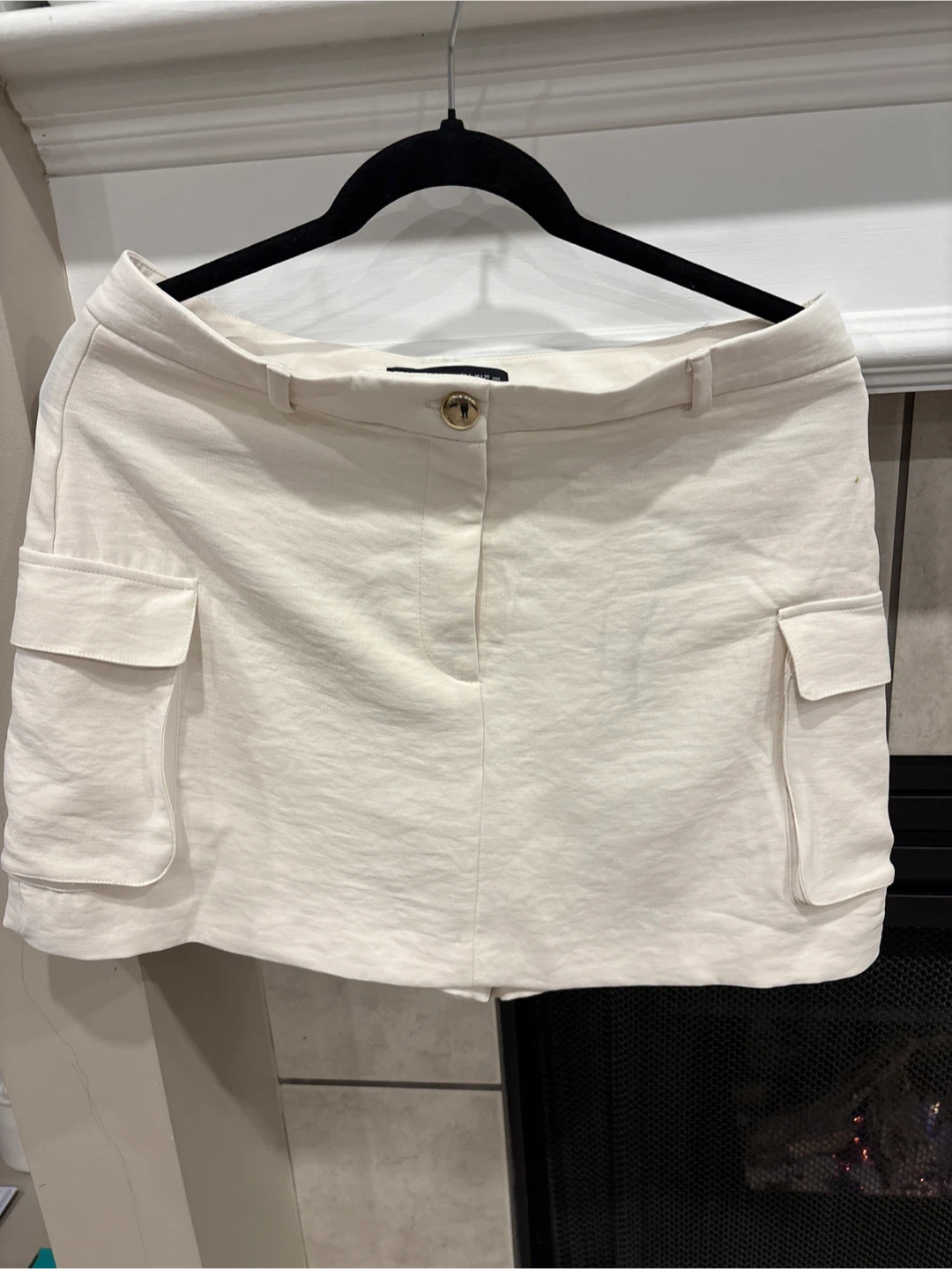Zara White Cargo Mini Skirt - Size L - photo 5