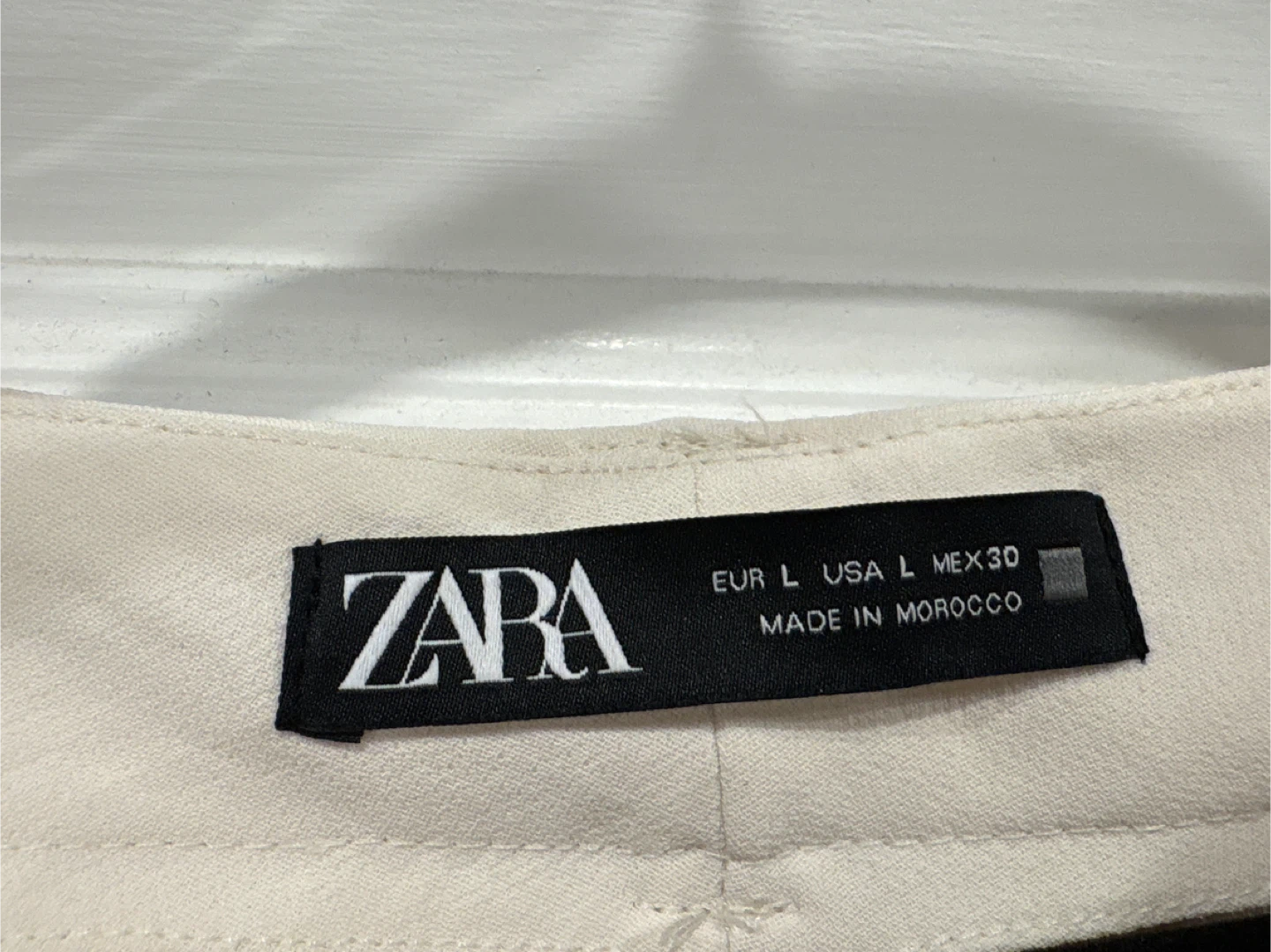 Zara White Cargo Mini Skirt - Size L - photo 2